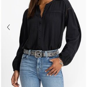 JOHNNY WAS NWT Black Button-Up Women's Top Size Large